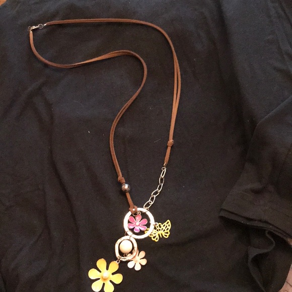 36” necklace on suede with fun charms - Picture 1 of 3